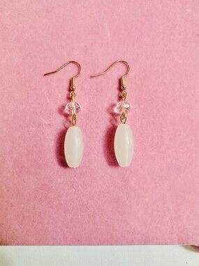 Ivory Drop Earrings with Crystal Accent